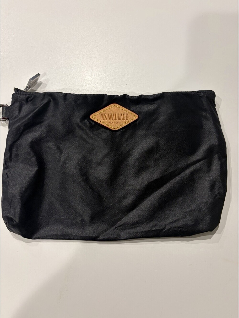 MZ Wallace Black Cosmetic Toiletry Travel Pouch 8.5”x5.5” Zippered Lightweight